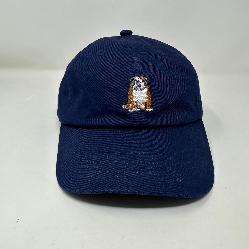 Chubbies Hat Men One Size Navy Blue English Bulldog Dog Embroidered Dad Cap